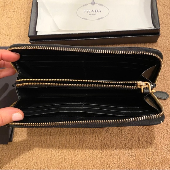 PRADA | Saffiano Leather Zip Around Wallet - Picture 6 of 11